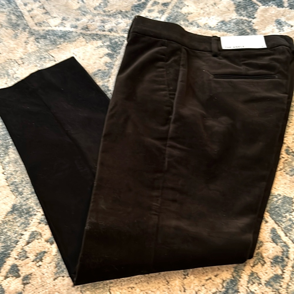 Black velour pants. Brand new with tags, never worn.